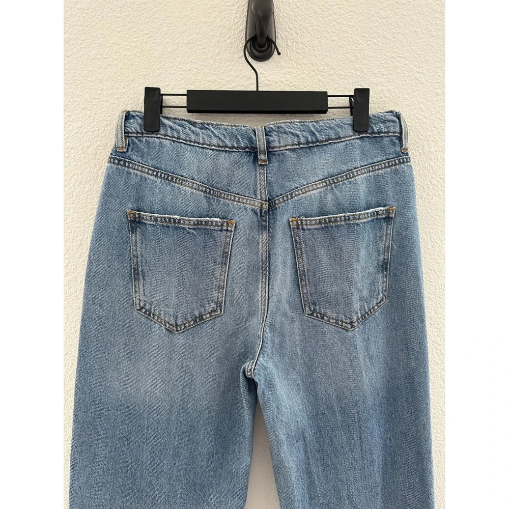 Free People We The Free Jeans Blue Side Slit High Rise Button Fly Boho Indie 29